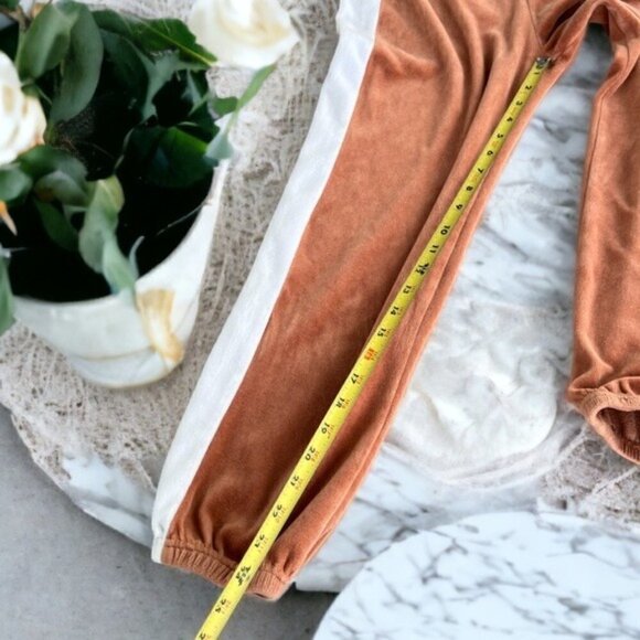 Monrow Velour High Waist Vintage Sweatpants Size XS Dry Rose Natural MSRP $158 - Picture 5 of 14